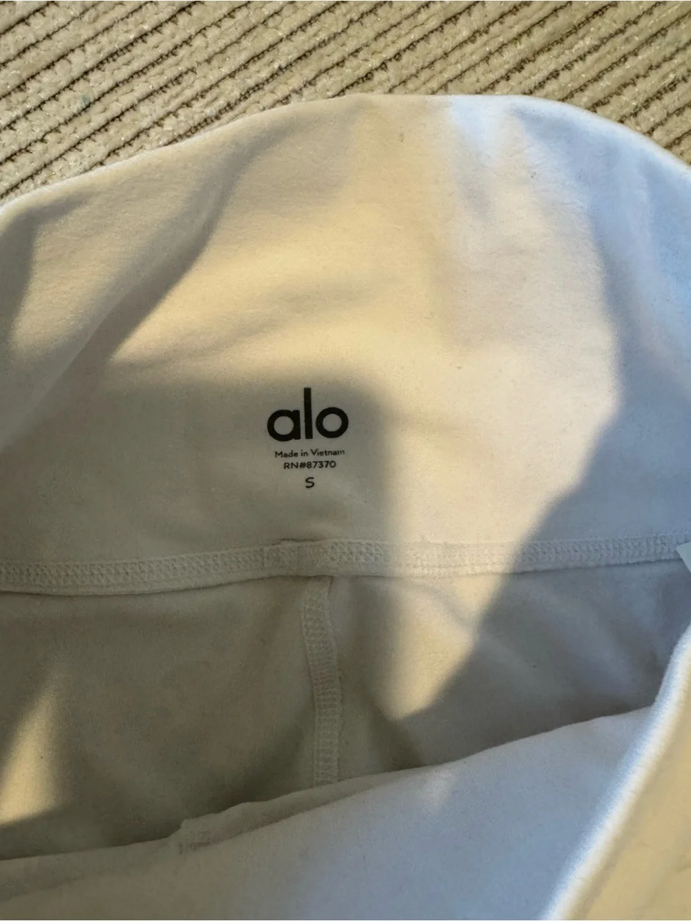 ALO Yoga White Performance Leggings with Mesh Insets